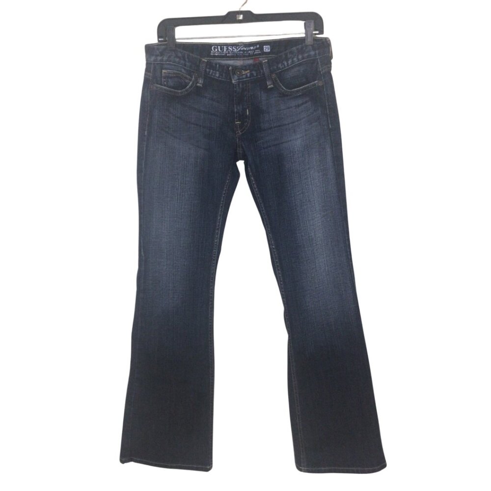Guess Jeans Women’s 29 Blue Foxy Flare Denim Stretch Distressed